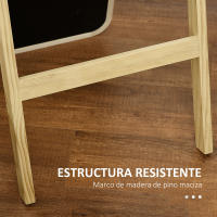 HOMCOM Espejo de Pie con Perchero Espejo de Cuerpo Entero 40x35x147 cm Espejo Largo con Marco de Madera para Salón Dormitorio Entrada Natural - details 6
