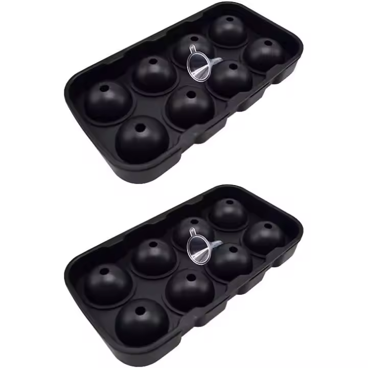 Molde de silicona de grado comercial para 8 bolas de hielo/Máquina para hacer bolas de hielo de 5 cm de diámetro para whisky, cócteles y jugo de bourbon (paquete de 2) - 1