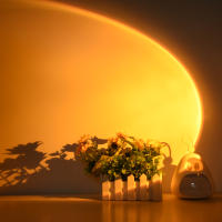 Lámpara De Escritorio LED Proyector De Ambiente Recargable Por USB Con Cuatro Colores Incluye Luz De Oro Arte De Fondo De Puesta De Sol Lámpara Mini Para Decoración De Habitaciones - details 4