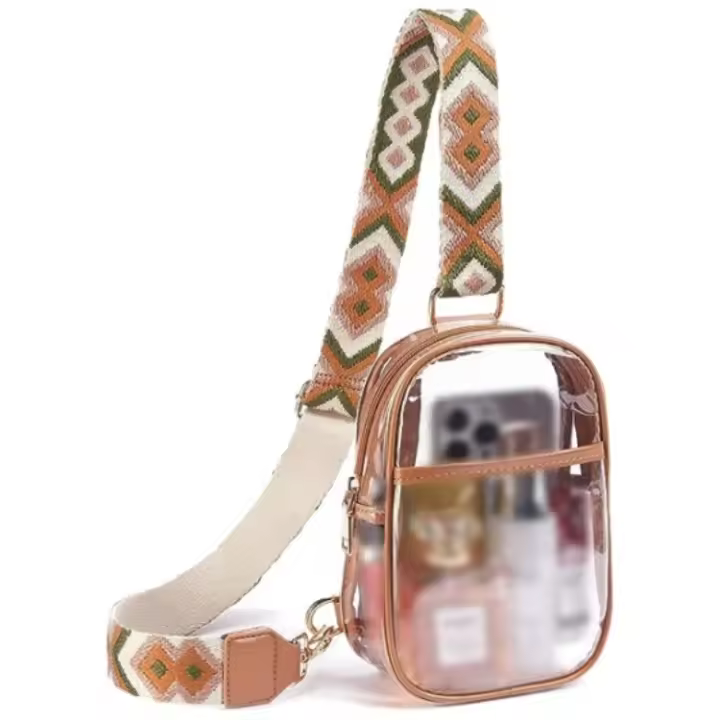 Nueva mochila transparente de PVC con diseño de flor de pezuña para mujer, mochila individual para mujer, bolso de pecho transparente resistente, bolsa de almacenamiento - 1
