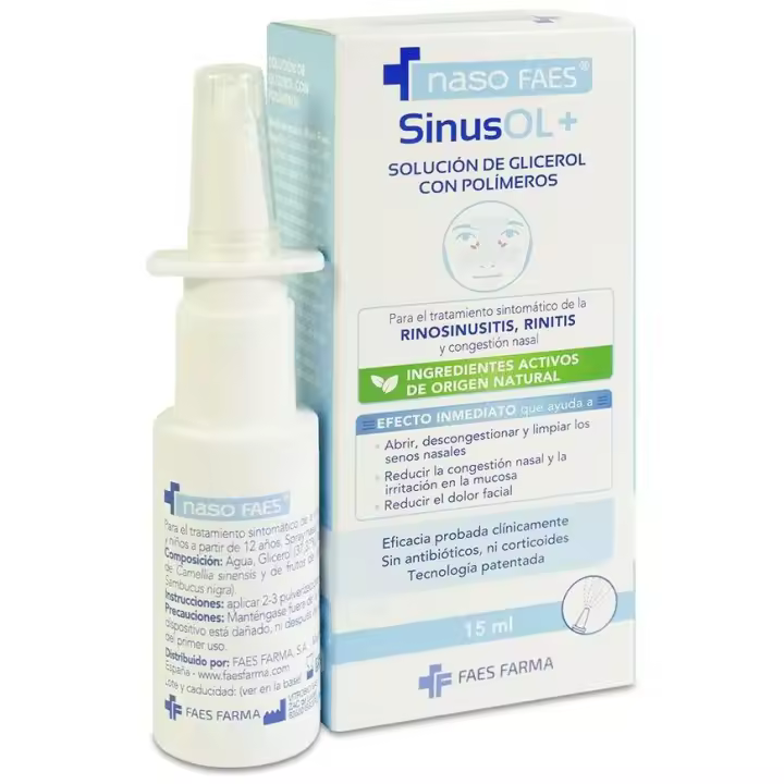 Faes Farma Spray Nasal Naso Faes Sinusol+ 15 Ml - Alivio Congestión Nasal - 1