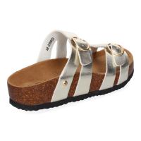 PuntoSalao Sandalias doradas planas material bio comoda doble hebilla mujer M-286 - details 2