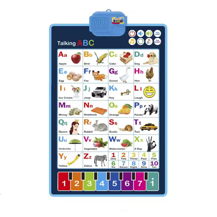DAM. Abecedario electrónico interactivo para aprender inglés, ABC parlante y póster musical. Juguete educativo para niños pequeños. Diversión de los niños en la guardería, el preescolar. 43x2x64cm - 1