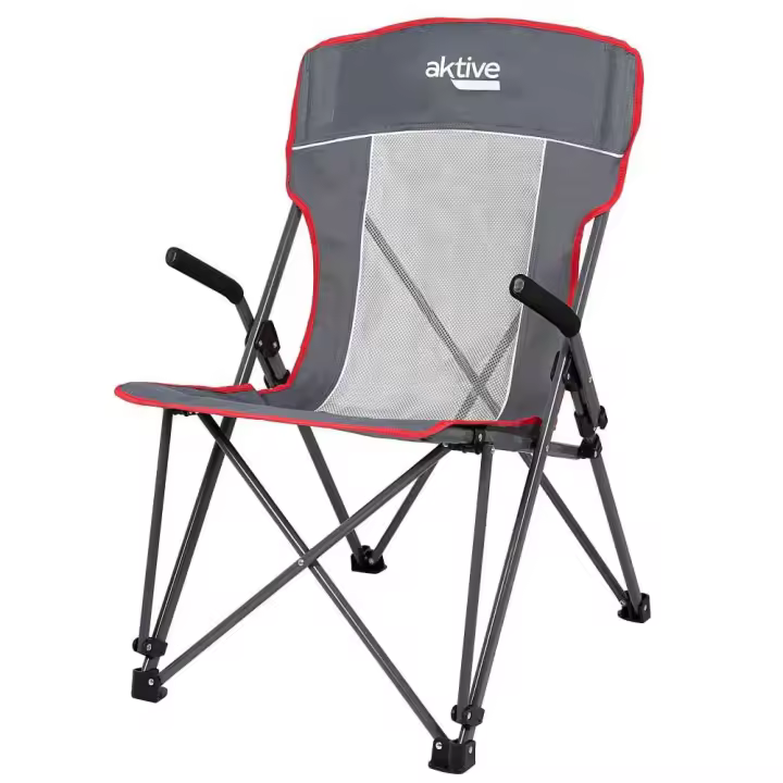 Aktive Silla Con Rejilla Camping Gris - 1