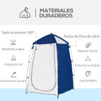 Outsunny Tienda de Ducha Camping Portátil UV25+ Tienda de Privacidad para Baño Vestuario Cambiador Inodoro con Ventana Bolsillo y Bolsa de Transporte 123x121x198 cm - details 3