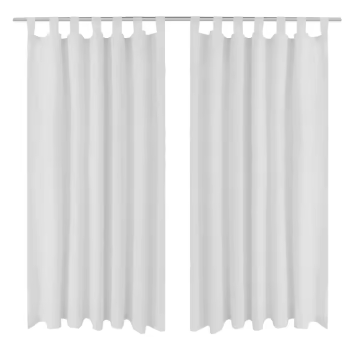 vidaXL Cortinas de micro-raso con bucles 2 unidades blanco 140x245 cm - 1