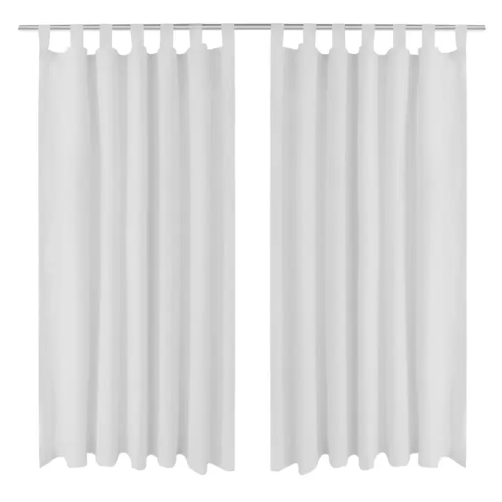 vidaXL Cortinas de micro-raso con bucles 2 unidades blanco 140x245 cm - 1