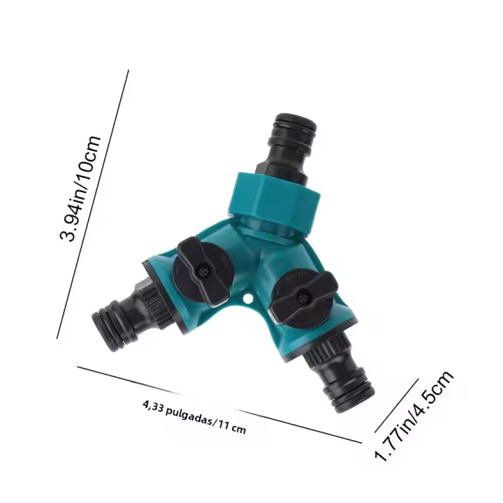 Conector De Rama De Jardín 2 Caminos Con Torneador Para Riego De Plantas Floricultura Jardinería Material Plástico - 1