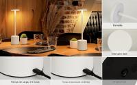 Lámpara De Mesa Recargable Con Sensor De Toque LED Luz Nocturna Sin Cable Para Lectura En Restaurante Hotel Bar Decoración De Dormitorio - details 11