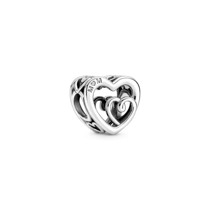 PANDORA Charm Plata Ley Corazones Infinitos Entrelazados Grabado M M y You Forever - 1