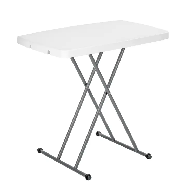 T-LoVendo Mesa Auxiliar Plegable y Elevable 77x50 cm | Altura Ajustable 49-74 cm, Portátil y Ligera | Estructura Metálica Reforzada | Ideal para Comedor, Terraza, Camping o Jardín - 1