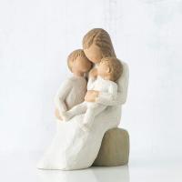 Estatua De Escultura Pintada a Mano Madre Con Niño Decoración Para Escritorio De Sala De Estar Regalo De Fiesta - details 3