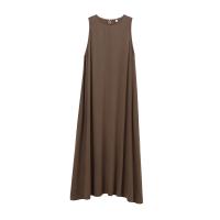 Vestido Midi De Mujer Otoño Invierno 2024 Sin Mangas Cuello Redondo Suéter Casual A-Line Largo Hasta La Rodilla Polyester - details 1