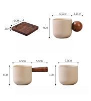 Taza de café japonesa - Tazas de cerámica artesanal para espresso, diseño rústico en gres, ideal para hogar o cafeterías - details 1