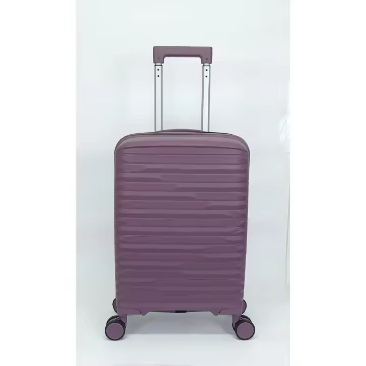 Itaca Maleta de Cabina Barata Expandible color Morado de Polipropileno muy Ligera 2,5 kg y Resistente medidas 55x39x20/25 cms 4 Ruedas Dobles. Cerradura integrada de combinación. Excelente relación calidad-precio. Color Morado - 1