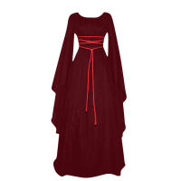 Vestido Medieval Vintage Para Mujer Disfraz De Bruja De Halloween Vestido Gótico De Noche De Fiesta Disfraz De Vampiro Estilo Retro Américano - details 8
