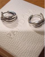 Pandora Pendientes de Ano en Plata de Lei Cruce Abrazo Brillante 293150C01,Incluye Caja Original(Tenga en cuenta el tamaño del producto en otros detalles) - details 0