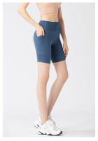 FREES COPES Pack Ahorro 3 Piezas Pantalones Cortos de Yoga Sin Costura Cintura Alta Elásticos Caderas Levantadas Negros + Grises + Azules - details 4