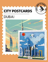 Pintura De Arte De La Ciudad De Dubái En Postcard Con Skyline Bloques De Construcción Para Decoración Del Hogar Regalo Para Hombres Mujeres Y Niños - details 0