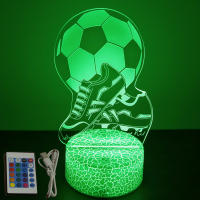 Lámpara De Noche LED 3D De Fútbol Ilusión Infantil Bola De Fútbol Táctil Decoración Para Habitación De Niños Regalo Luz De Mesa - details 11