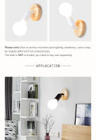 Lámpara De Pared De Madera E27 Soporte Vintage Para Iluminación Interior Decorativa Para Dormitorio Comedor Sala De Estar - details 16