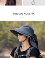 Gorro De Verano Para Mujer Protección UV Sombrilla De Sol Con Visera Ancha Para Pesca Senderismo Y Uso Exterior Capa De Poni - details 5