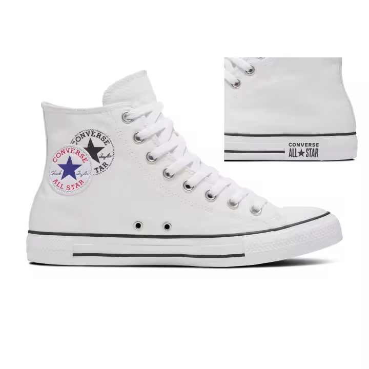 Sneaker Converse hombre modelo Chuck Taylor All Star Logo Play, color Blanco Vintage, referencia A09205C. Modelo de calle para llevar de paseo, en chandal o ir al parque. Doble logo en la parte interna.  .827763 - 1