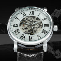Reloj Mécanico De Lujo Para Hombre WINNER Diseño Minimalista Con Manos Luminosas Cuerda De Correa De Cuero Casual Adecuado Para Negocios - details 0