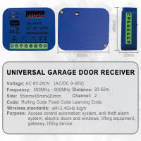 Controlador Inteligente De Puerta De Garage Universal RX Multi WIFI 2CH Receptor 433 868 MHz Tuya Frecuencia 300-900MHz - details 6
