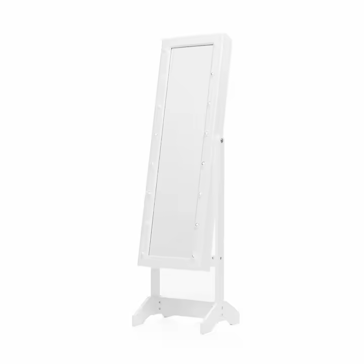 InnovaGoods® Espejo de pie con Armario para Joyas, Espejo Joyero de Pie, con Luces LED y Cierre, Joyero de Pie 4 Posiciones, Organizador de Almacenamiento Ideal para joyas, complementos. - 1