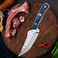 Cuchillo De Cocina 8.2 Pulgadas Con Mango De Madera Sólida Acero Inoxidable Para Uso En Exteriores Camping Barbecue Familiar - details 4