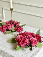 Corona De Velas De Boda Con Rosas Artificiales Guirnalda De Seda Para Decoración De Mesa Y Hogar Con Flores De Poliéster - details 6