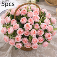 Rosa Artificial De Seda Con Ramo 1PC Flores Artificiales Para Decoración Y Bouquet De Novia 10 Cabezas De Rosas Bellas Y Realistas - details 6