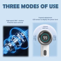 Cepillo de limpieza eléctrico, cepillo eléctrico LED, limpieza recargable inalámbrica con 5 cabezales de cepillo intercambiables para baño, pisos, azulejos - details 3