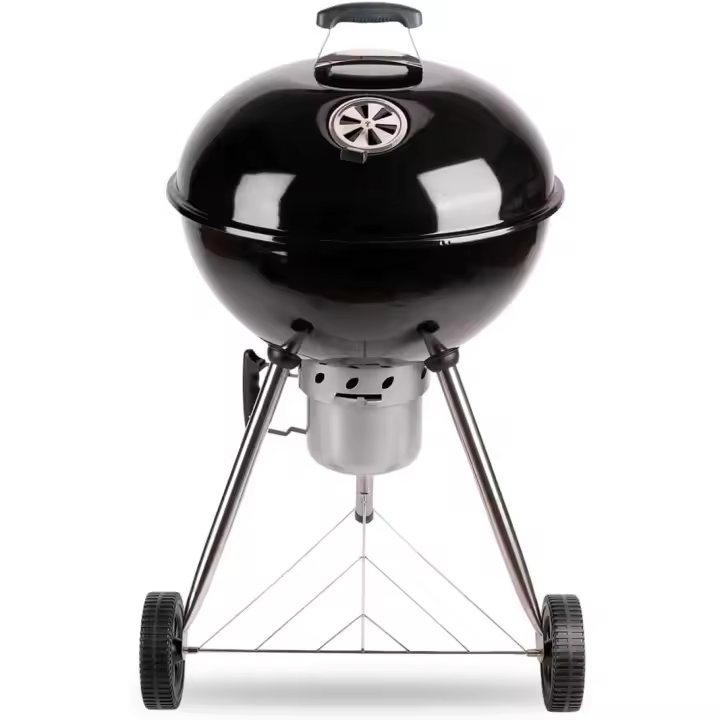 Barbacoa Portátil de Carbón - Barbacoa Redonda con Tapa y Ruedas - Con Sistema de Ventilación y Depósito de Cenizas - Parrilla de Acero de Ø53,5 cm - Medidas: 68,4x64x100cm - 1