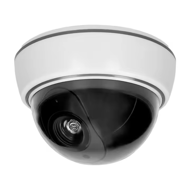 Cámara de Seguridad Falsa con luz roja LED Intermitente | Cámara Simulada de Vigilancia de Apariencia Realista | Sin cableado ni mantenimiento | Funciona con pilas | Instalación fácil | Marca RevolutionLine - 1