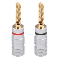 8 Unids Chapado En Oro de Cobre BFA 4mm Banana Plug Cable Adaptador Conectores Altavoz - details 2