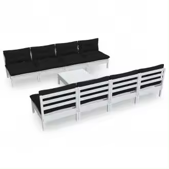 VIDAXL 3096143 juego mobiliario con un diseño modular fabricado en madera maciza de color antracita vida xl - 1