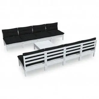 VIDAXL 3096143 juego mobiliario con un diseño modular fabricado en madera maciza de color antracita vida xl - 1