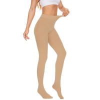 Pantimedias Negras 80D Para Mujer Cintura Alta Talla Grande Leggings Elásticos Basicos De Nylon Y Poliéster Lencería Para Mujer - details 4