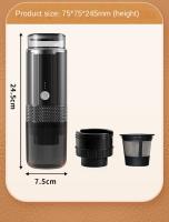 Máquina De Café Expreso Portátil Sin Cable Pequeña Y Recargable Para Viajes Camping RV Senderismo Oficina Capacidad 5-10 Tazas - details 1