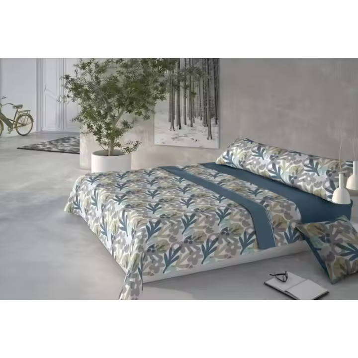 Pierre Cardin - Juego de Sábanas Pierre Cardin CORALINA LILI Azul Cama de 150 - 1