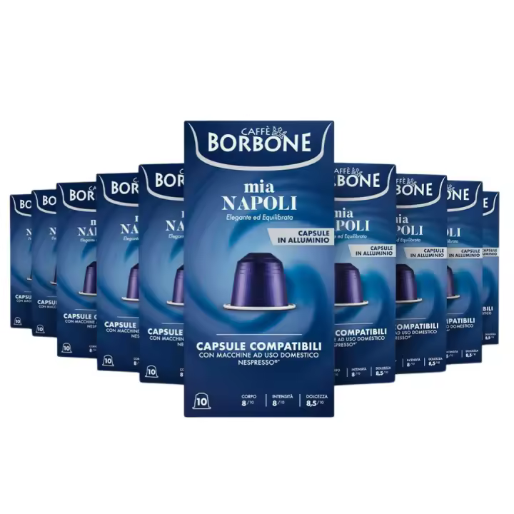 Café Borbone Mia Napoli Capsulas  Compatibles con Nespresso - Pack 10 - 100 Cápsulas - Qumir - 1