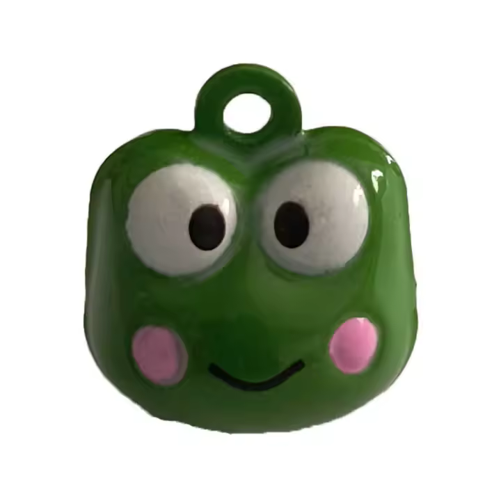 Cascabel Decorativo Metálico – Tamaño Mini – Bell – Animales – Rana – Frog – Música para tu Ropa y Complementos – 1,6 x 1,6 cm. – Moda The Happy Patch - 1