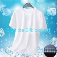 Camiseta Para Hombre De Seda De Hielo Corta Secado Rápido Sensación Fría Verano Deporte Malla Delgada Top 4 Colores - details 9