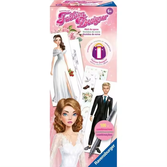 RAVENSBURGER JUEGO FASHION DESIGNER VESTIDOS DE NOVIA FASHION DESIGNER 19x27x3 Cms. - 1