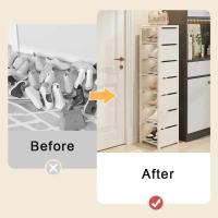 Organizador De Zapatos De Múltiples Capas Estante Plegable Ajustable Para Ahorrar Espacio En El Ángulo De La Pared Material Plástico - details 3