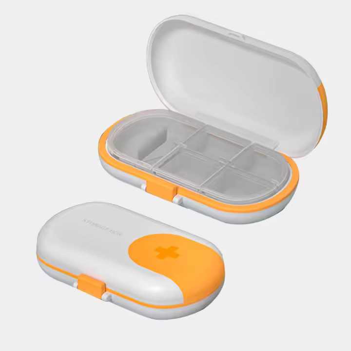 Vicyol S&D Pastillero con Cortador de Pastillas y 4 Compartimentos - Organizador Medicación de Plástico ABS Tamaño Bolsillo - 1