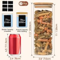 Recibidor de Vidrio para comprar espaguetis y Pasta de 2000ml with Tapa, Juego de 3, Tarro hermético Alto transparent - details 0