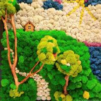 Decorativo De Moss Preservado Ligero Arte Artificial De Moss Verde Eterno Para Decoración De Paredes En Casa Y Fiestas - details 3